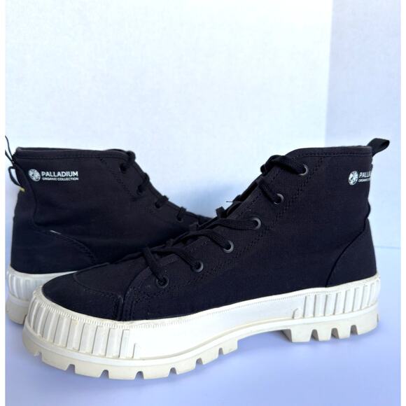 Palladium Pallashock Organic 2 Platform Black High Top Y2K Preppy M 11 W 12.5 - Picture 8 of 12